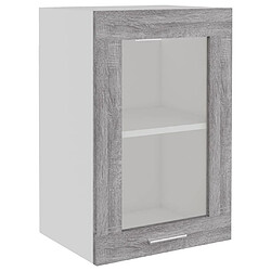 vidaXL Armoire vitrée suspendue Sonoma gris 40x31x60cm Bois ingénierie