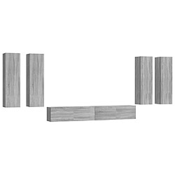 vidaXL Ensemble de meubles TV 6 pcs Sonoma gris Bois d'ingénierie