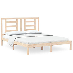 Maison Chic Lit adulte - Lit simple Cadre de lit,Structure du lit Contemporain bois de pin massif 150x200 cm très grand -MN68804