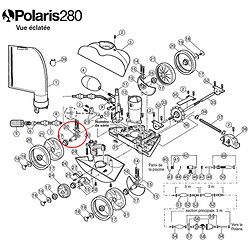 Essieu roue arrière sans plaque garde sable pour polaris 180/280 - c65 - POLARIS