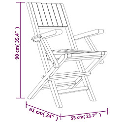 Maison Chic Lot de 8 Chaises de jardin,Fauteuil d'extérieur pliantes 55x61x90 cm bois massif teck -MN51564 pas cher