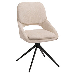 Avis Mendler Lot de 6 chaises de salle à manger HWC-N73, chaise de cuisine, pivotante Auto-Return, tissu/textile chenille (490g/m²) Oeko-Tex ~ crème-beige