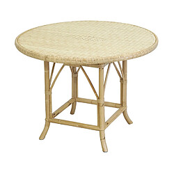 Aubry Gaspard Table ronde en rotin naturel Ø 120. Table ronde en rotin naturel Ø 120