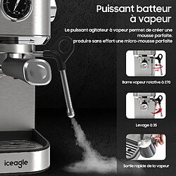 Avis Iceagle Machine à expresso avec buse à mousse de lait EMC005