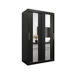 Abiks Meble Armoire Pole à portes coulissantes 200/120/62 2 portes (noir/noir)