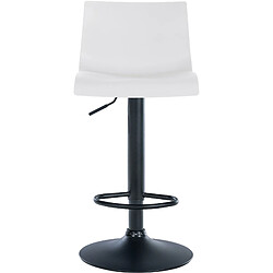 Acheter Decoshop26 Tabouret de bar x1 design simple avec repose-pieds en plastique blanc pieds en métal noir 10_0004553