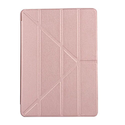 Etui en PU + silicone déformé avec support or rose pour votre Apple iPad 10.2 (2019)