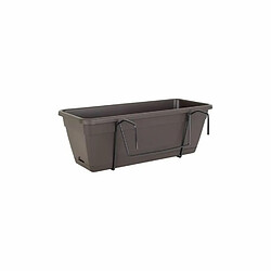 Artevasi Kit Jardinière Venezia avec réserve d'eau 10 L - 49 x 19,5 x 16,6 cm - Gris anthracite