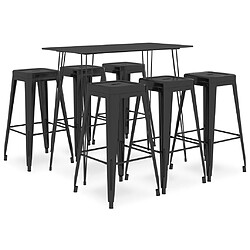 vidaXL Ensemble de bar 7 pcs Noir