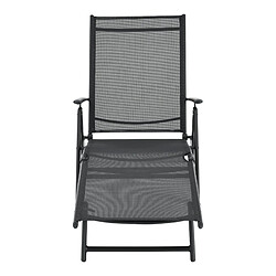 Acheter Helloshop26 Transat bain de soleil inclinable 160° bain de soleil avec accoudoirs 150 x 65 x 86 cm noir 03_0006406