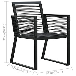 vidaXL Chaises de jardin lot de 2 Noir Rotin PVC pas cher