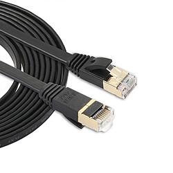 Wewoo Pour modem réseau LAN routeur noir - Construit avec des connecteurs RJ45 blindés 3m CAT7 10 Gigabit Ethernet câble de raccordement ultra plat