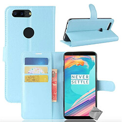 Htdmobiles Housse etui portefeuille pour OnePlus 5T + film ecran - BLEU