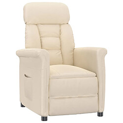 vidaXL Fauteuil inclinable Beige Tissu microfibre