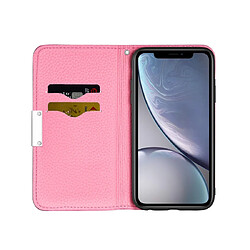 Wewoo Housse Coque Pour iPhone XR Litchi Texture Etui à rabat horizontal en cuir avec support et fentes cartes Rose pas cher