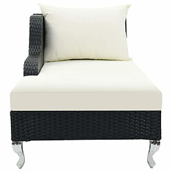 Avis Maison Chic Chaise longue avec coussin | Bain de soleil Relax | Transat Résine tressée Noir -GKD94955