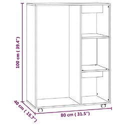 vidaXL Garde-robe Gris béton 80x40x110 cm Bois d’ingénierie pas cher