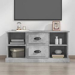 vidaXL Meuble TV gris béton 99,5x35,5x48 cm bois d'ingénierie