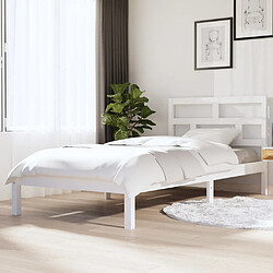 vidaXL Cadre de lit sans matelas blanc bois massif 90x200 cm