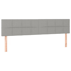 Vidaxl Cadre de lit avec tête de lit gris clair 120x190 cm tissu pas cher