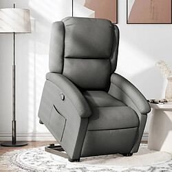 Maison Chic Fauteuil Relax pour salon, Fauteuil inclinable Gris foncé Tissu -GKD74305