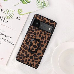 Coque en TPU + PU avec béquille, texture léopard/marron foncé pour votre Google Pixel 6 Pro