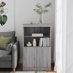 Acheter Maison Chic Commode Buffet - Meuble de rangement avec lumières LED sonoma gris 60,5x37x100 cm -GKD35298