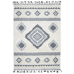 Thedecofactory BERBÈRE TRIBAL LOSANGES - Tapis à reliefs losanges crème 120x170 