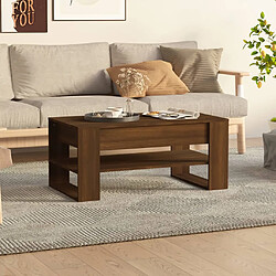 vidaXL Table basse Chêne marron 102x55x45 cm Bois d'ingénierie