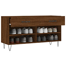 Acheter Maison Chic Banc à chaussures | Meuble de rangement à chaussures Meuble d'Entrée chêne marron 102x35x55 cm bois d'ingénierie -MN40813