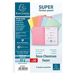 Sous-chemise classique 60 g Exacompta 22 x 31 cm couleur - Paquet de 30 - Super 60