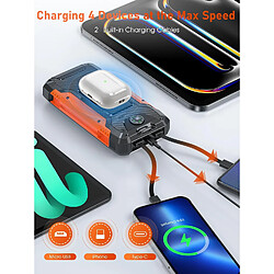 Avis SANAG Powerbank Usb 22.5W Chargeur Solaire Portable Charge Rapide Avec Lampe Led Camping Boussole 15W Wireless Power Bank Avec Câble Intégré 4 Sorties + 2 Entrées Pour Téléphone, Ordinateur