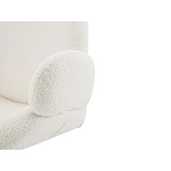 Acheter Vente-Unique Fauteuil pivotant en tissu bouclette blanc ATORCO