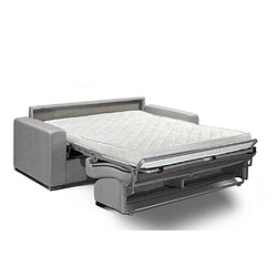 Inside 75 Canapé convertible 3 places SELECT matelas 16cm sommier lattes 140cm polyuréthane gris clair