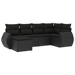 Maison Chic Ensemble Tables et chaises d'extérieur 6pcs avec coussins,Salon de jardin noir résine tressée -GKD227666