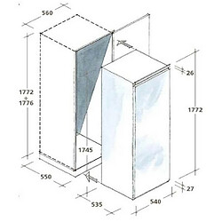 Avis Réfrigérateur 1 porte intégrable à glissière 54cm 316l - cflo3550e/n - CANDY