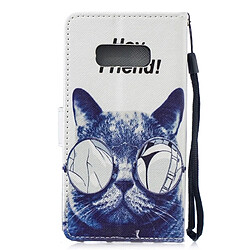 Wewoo étuis en cuir Coque Housse Étui à rabat horizontal Cool Cat pour Galaxy S10e, avec porte-cartes et emplacements pour cartes