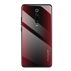 Wewoo Coque Pour Xiaomi Redmi K20 / K20 Pro / 9T Housse de protection en verre dégradé de texture rouge