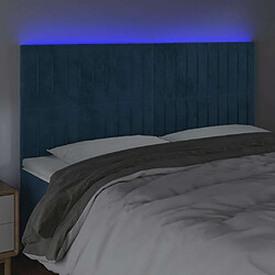 Avis Maison Chic Tête de lit moderne à LED lumineuse pour chambre - Décoration de lit Bleu foncé 160x5x118/128 cm Velours -MN23341