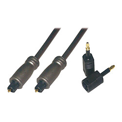 MCL Câble audio optique Toslink mâle / mâle + adaptateur - 5m