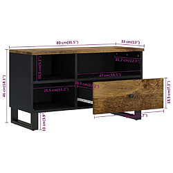 vidaXL Meuble TV 80x33x46 cm bois de manguier et d'ingénierie pas cher