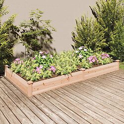 Maison Chic Jardinière,Lit surélevé de jardin - Bac à fleurs - pot de fleur doublure 240x120x25 cm bois massif sapin -GKD19553