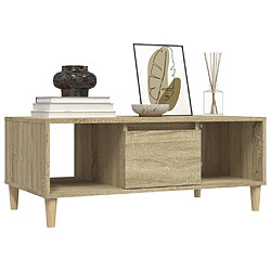 Avis vidaXL Table basse Chêne sonoma 90x50x36,5 cm Bois d'ingénierie