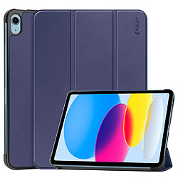 Etui en PU HAT PRINCE fonction d'éveil/veille automatique avec support pour votre iPad 10.9 (2022) - bleu foncé