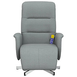 Avis Maison Chic Fauteuil inclinable,Fauteuil luxe de relaxation de massage et repose-pieds gris clair tissu -MN85535