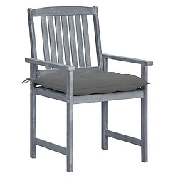 Maison Chic Lot de 8 Chaises de jardin avec coussins | chaises d'extérieur | Fauteuil Relax Bois d'acacia solide Gris -GKD50620