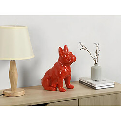 Vente-Unique Statue de bouledogue en résine - L. 27 x P. 16 x H. 32 cm - Rouge - DOGGO