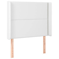 vidaXL Tête de lit avec oreilles Blanc 83x16x118/128 cm Similicuir