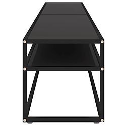 Avis vidaXL Meuble TV noir 200x40x40,5 cm verre trempé