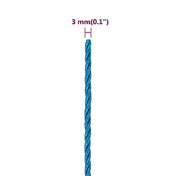 vidaXL Corde de travail Bleu 3 mm 500 m Polypropylène pas cher